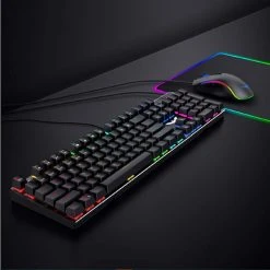 HAVIT Mechanical Gaming Keyboard And Mouse Combo 104 Keys With Rainbow Backlit