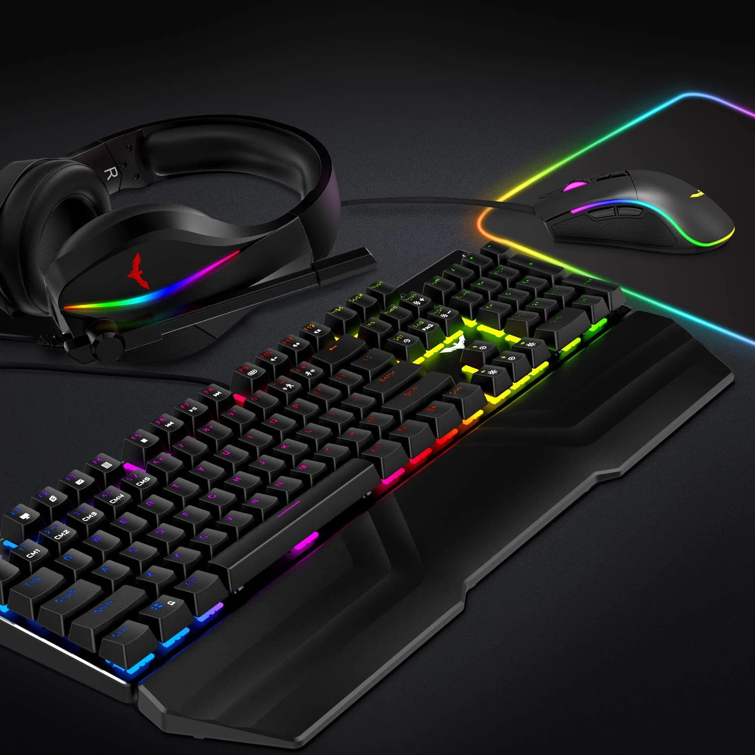 HAVIT HV-KB380L Mechanical Keyboard Mouse & RGB Headset Kit (Upgraded Version) 9 HAVIT HV-KB380L Mechanical Keyboard Mouse & RGB Headset Kit (Upgraded Version)