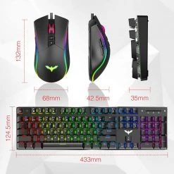 HAVIT Mechanical Gaming Keyboard And Mouse Combo 104 Keys With Rainbow Backlit