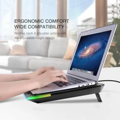 Computer HAVIT F2073 Gaming Laptop Cooling Pad For 15.6-17 Inch Laptop With RGB Backlight & Touch Control