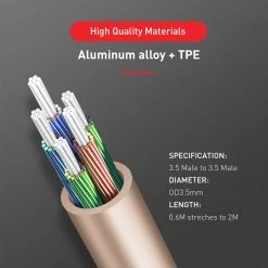 HAVIT HV-CB619X 3.5mm Male Jack To Male Stereo Coiled Aux Cable Mobile 12 HAVIT HV-CB619X 3.5mm Male Jack To Male Stereo Coiled Aux Cable Mobile