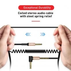 HAVIT HV-CB619X 3.5mm Male Jack To Male Stereo Coiled Aux Cable Mobile 11 HAVIT HV-CB619X 3.5mm Male Jack To Male Stereo Coiled Aux Cable Mobile