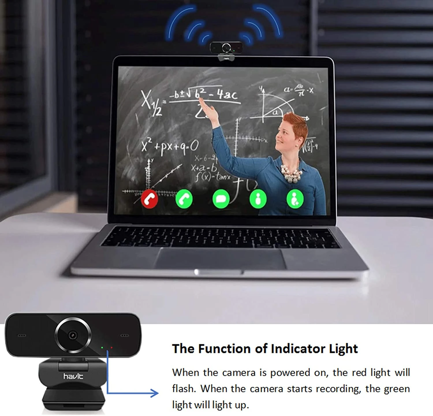 HAVIT C1096 1080P HD Webcam With Built-In Mic & Tripod 5 HAVIT C1096 1080P HD Webcam With Built-In Mic & Tripod