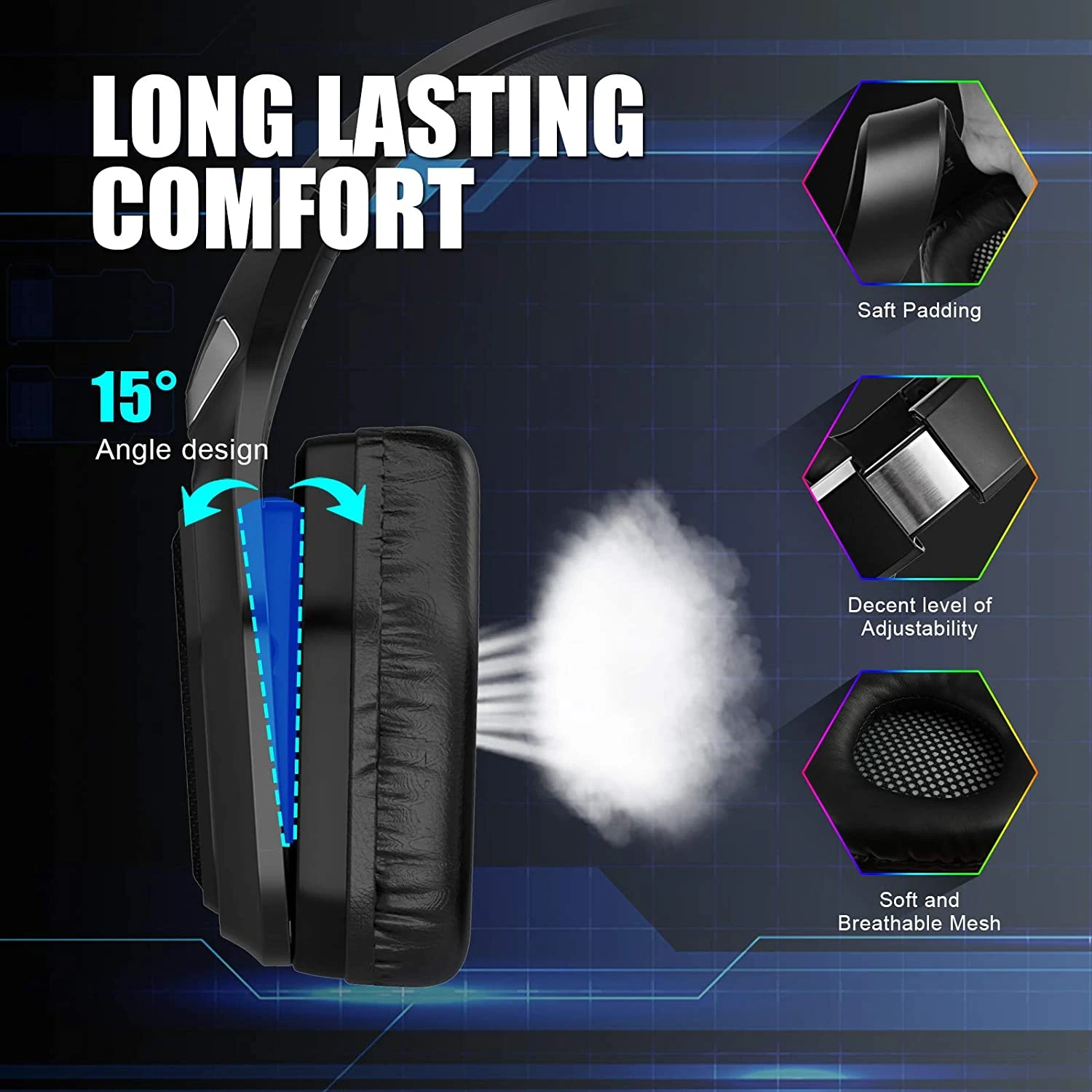 HAVIT F3 RGB Gaming Headset With In-Line Control & HD Microphone 4 HAVIT F3 RGB Gaming Headset With In-Line Control & HD Microphone