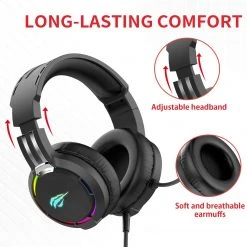 HAVIT TH650A RGB Gaming Headset & Dual Hanger Headphone Stand Set With Phone Holder & 2 USB Ports 14 HAVIT TH650A RGB Gaming Headset & Dual Hanger Headphone Stand Set With Phone Holder & 2 USB Ports