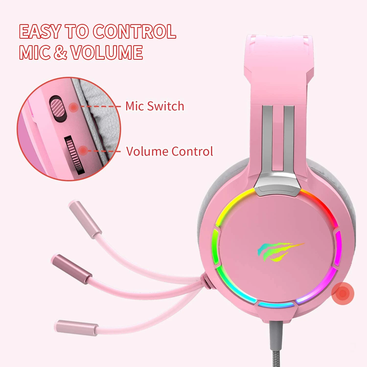 HAVIT H2010D RGB Wired Gaming Headset With Volume Control & HD Microphone 10 HAVIT H2010D RGB Wired Gaming Headset With Volume Control & HD Microphone
