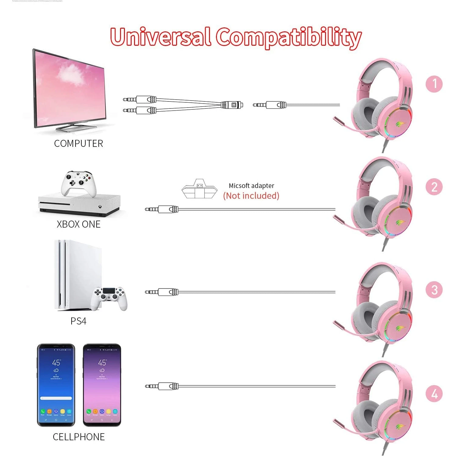 HAVIT H2010D RGB Wired Gaming Headset With Volume Control & HD Microphone 12 HAVIT H2010D RGB Wired Gaming Headset With Volume Control & HD Microphone