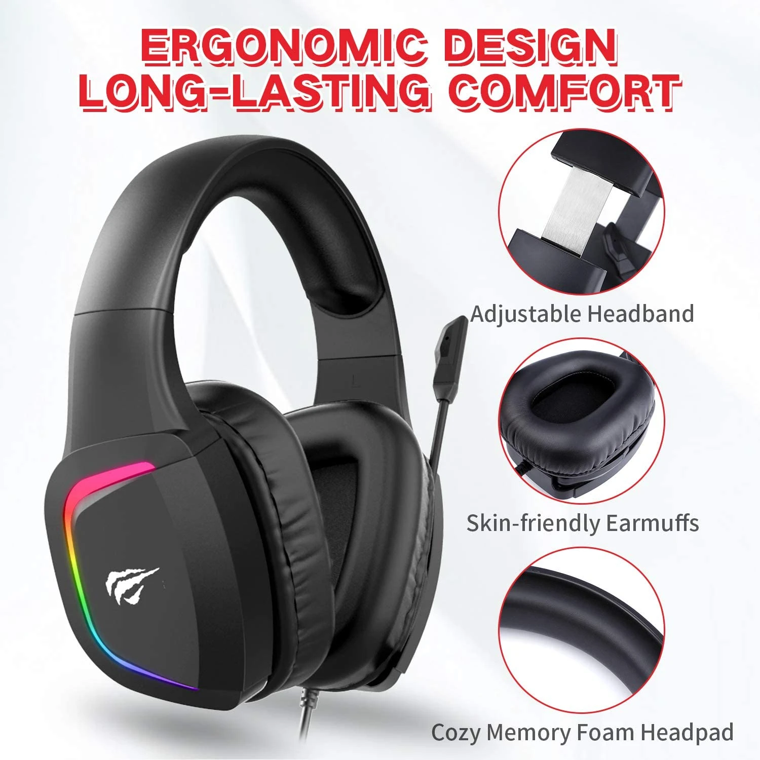 HAVIT H2025D RGB Wired Gaming Headset With 50mm Drivers & Volume Control 2 HAVIT H2025D RGB Wired Gaming Headset With 50mm Drivers & Volume Control