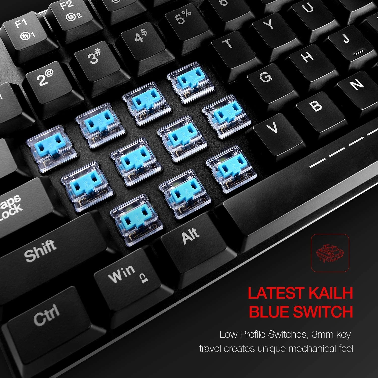 HAVIT HV-KB395L Low Profile Mechanical Keyboard, 104-Key, Programmable, RGB, Kailh PG1350 Gaming 2 HAVIT HV-KB395L Low Profile Mechanical Keyboard, 104-Key, Programmable, RGB, Kailh PG1350 Gaming