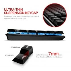 HAVIT HV-KB395L Low Profile Mechanical Keyboard, 104-Key, Programmable, RGB, Kailh PG1350 Gaming 9 HAVIT HV-KB395L Low Profile Mechanical Keyboard, 104-Key, Programmable, RGB, Kailh PG1350 Gaming