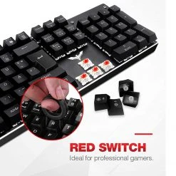 HAVIT HV-KB432L LED Gaming Mechanical Keyboard With Red Switches For PC Gamers And Work