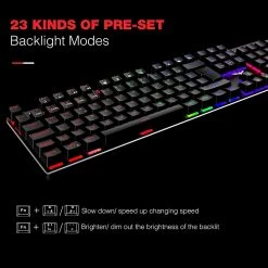 HAVIT HV-KB432L LED Gaming Mechanical Keyboard With Red Switches For PC Gamers And Work
