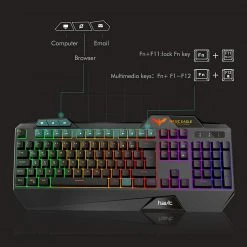 HAVIT HV-KB558CM Gaming Keyboard And Mouse Combo (Rainbow Backlit)