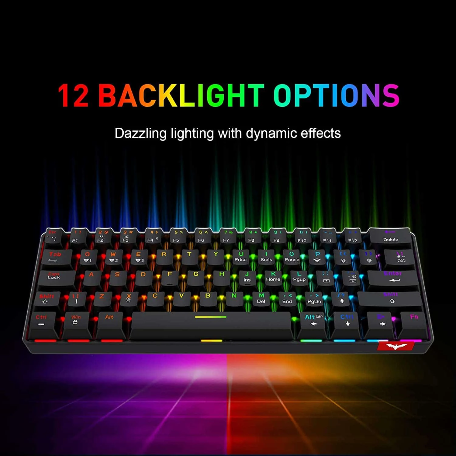 HAVIT KB255GCM Wireless 60% Mechanical Keyboard With 61 Keys, Rainbow Backlit, Bluetooth 5.0 / Wired Modes Gaming 3 HAVIT KB255GCM Wireless 60% Mechanical Keyboard With 61 Keys, Rainbow Backlit, Bluetooth 5.0 / Wired Modes Gaming