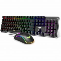 HAVIT Mechanical Gaming Keyboard And Mouse Combo 104 Keys With Rainbow Backlit