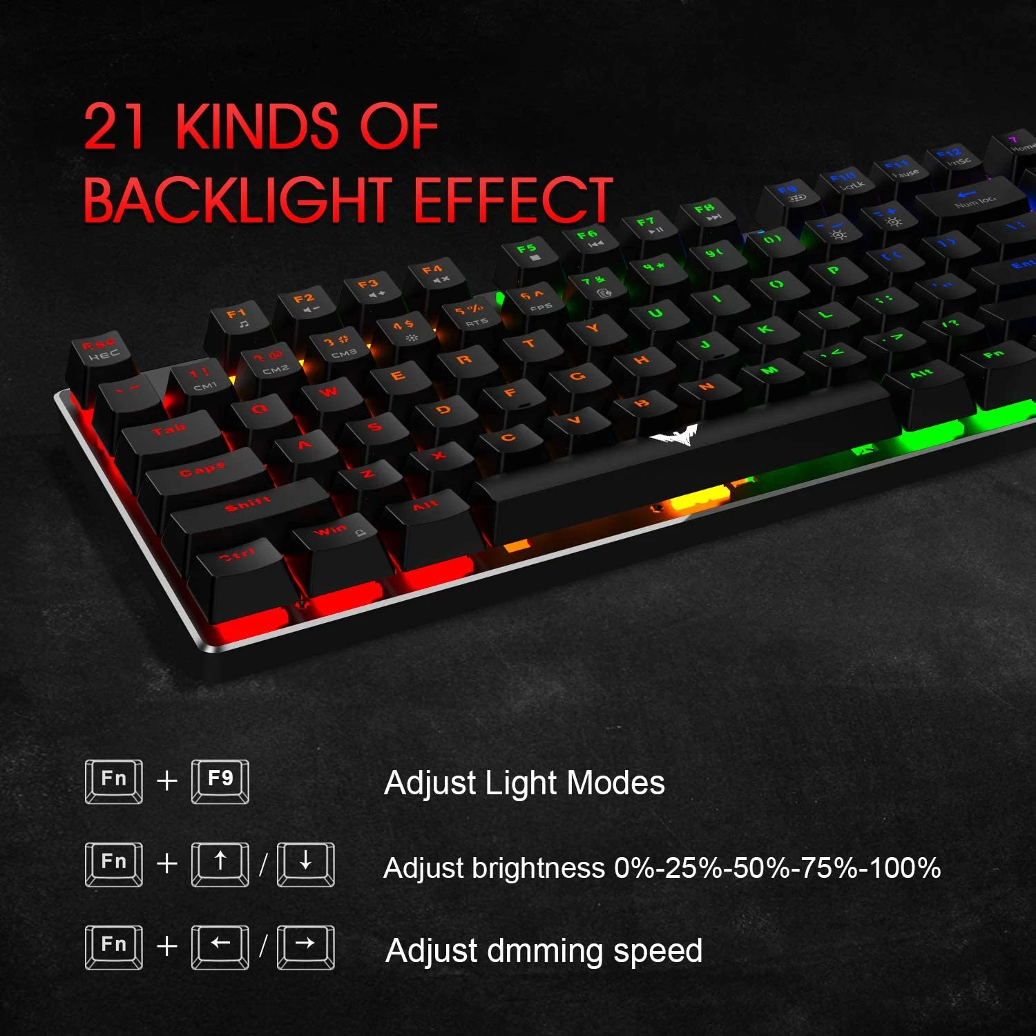 HAVIT KB486L 60% Gaming Mechanical Keyboard With 90 Keys Backlit Red Switch 9 HAVIT KB486L 60% Gaming Mechanical Keyboard With 90 Keys Backlit Red Switch