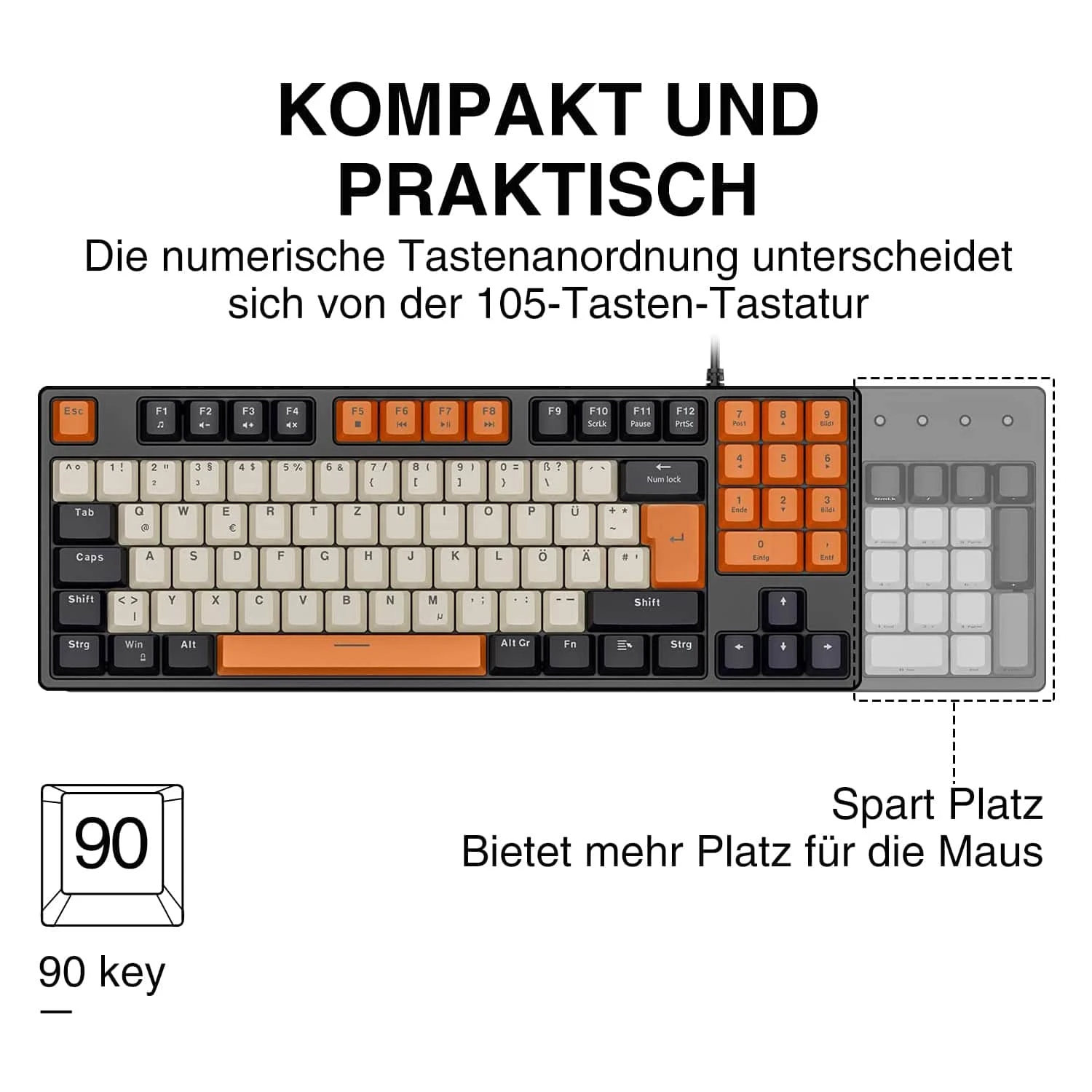 HAVIT KB487L TKL Mechanical Keyboard With 90 Keys PBT Keycaps 6 HAVIT KB487L TKL Mechanical Keyboard With 90 Keys PBT Keycaps