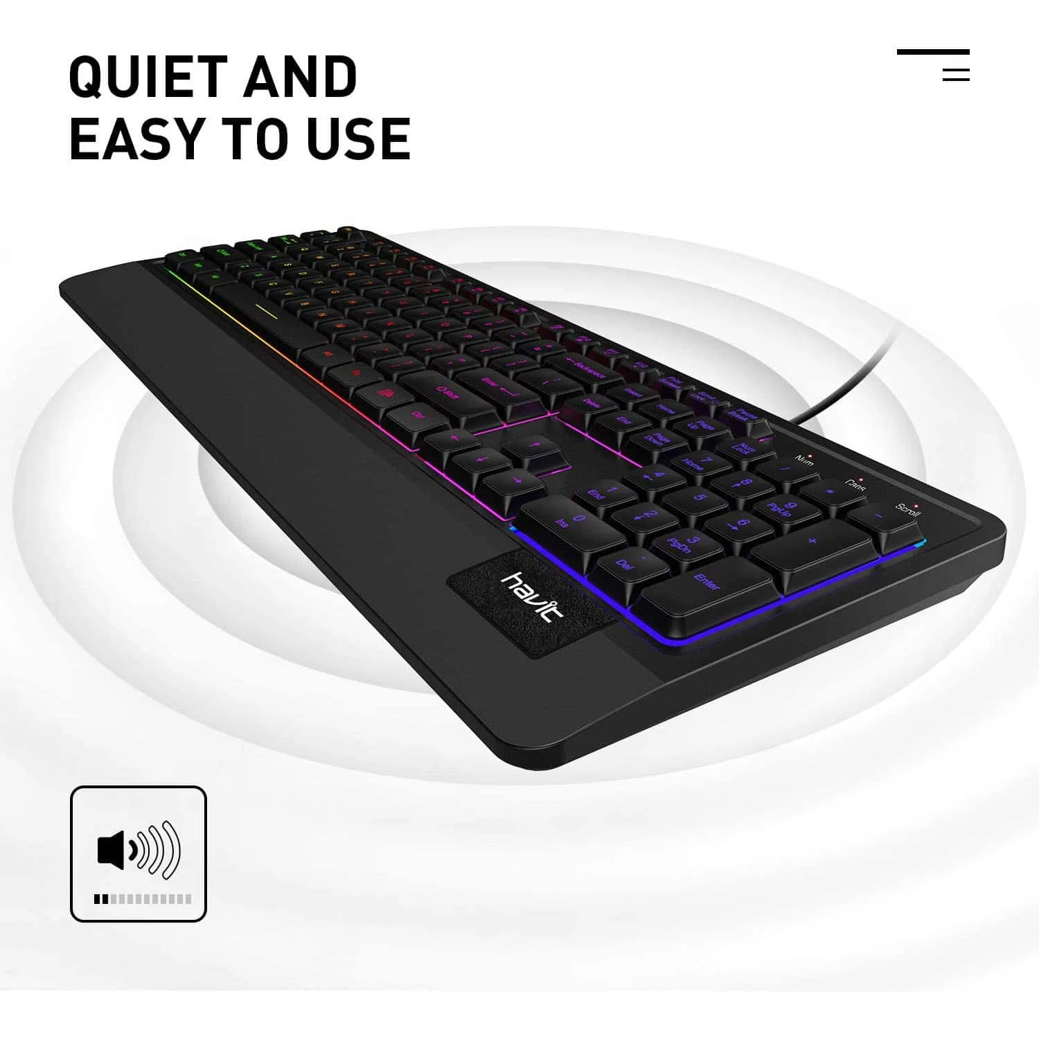 Gaming HAVIT KB488L Computer Keyboard 104 Keys With Rainbow Backlit & Wrist Rest 7 Gaming HAVIT KB488L Computer Keyboard 104 Keys With Rainbow Backlit & Wrist Rest