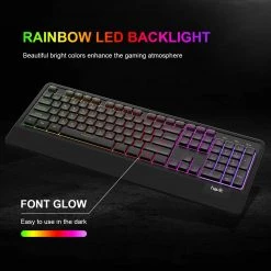 Gaming HAVIT KB488L Computer Keyboard 104 Keys With Rainbow Backlit & Wrist Rest 14 Gaming HAVIT KB488L Computer Keyboard 104 Keys With Rainbow Backlit & Wrist Rest
