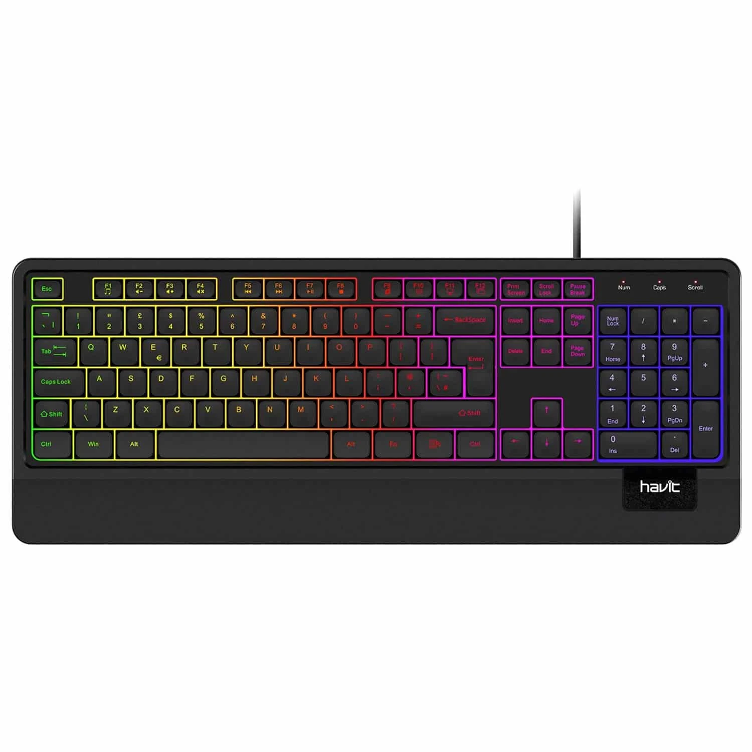 Gaming HAVIT KB488L Computer Keyboard 104 Keys With Rainbow Backlit & Wrist Rest 9 Gaming HAVIT KB488L Computer Keyboard 104 Keys With Rainbow Backlit & Wrist Rest