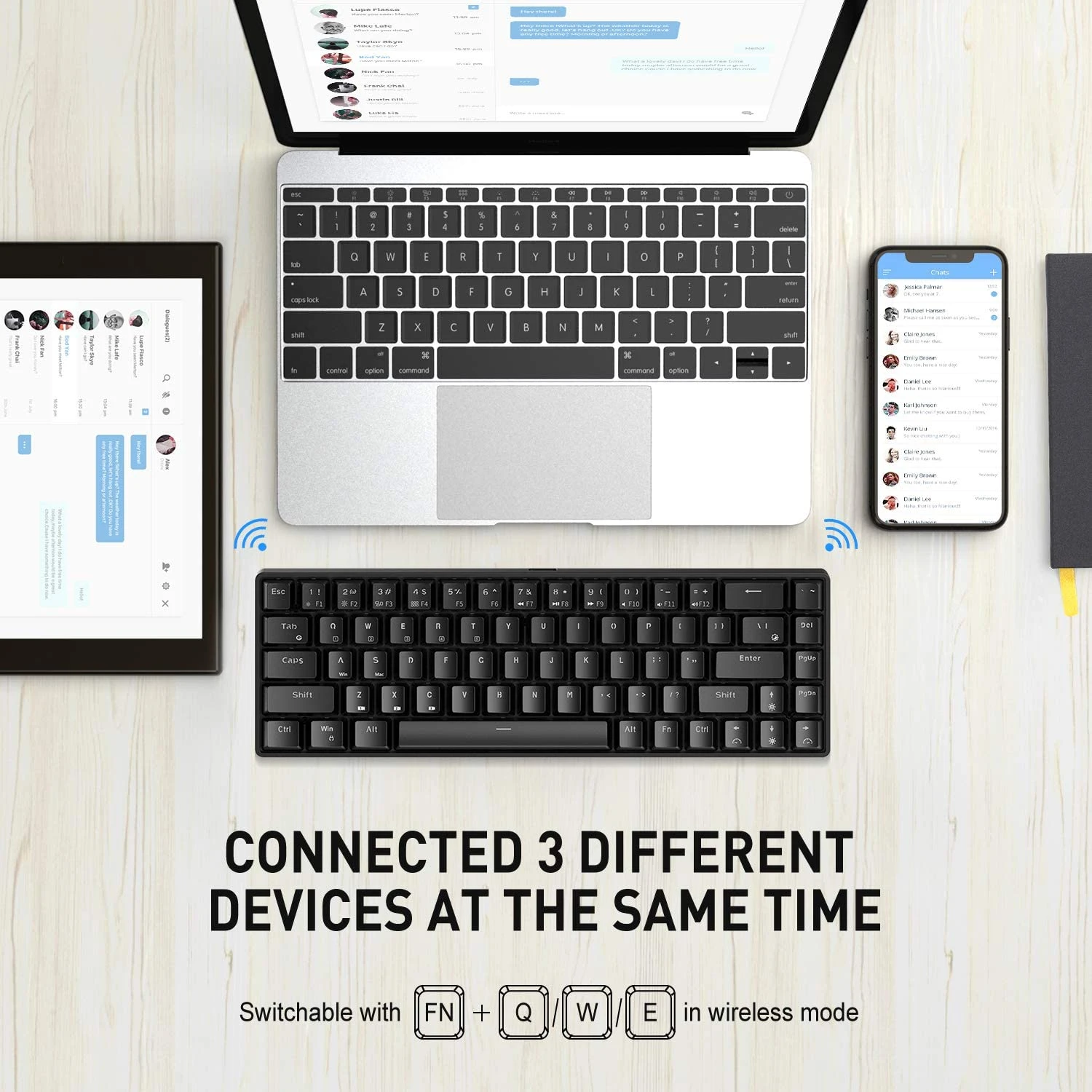 Gaming HAVIT KB498L Wireless Mechanical Keyboard & Programmable RGB Mouse Combo - 60% Keyboard With Bluetooth / Wired Modes 6 Gaming HAVIT KB498L Wireless Mechanical Keyboard & Programmable RGB Mouse Combo - 60% Keyboard With Bluetooth / Wired Modes