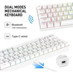 Gaming HAVIT KB498L Wireless Mechanical Keyboard & Programmable RGB Mouse Combo - 60% Keyboard With Bluetooth / Wired Modes 28 Gaming HAVIT KB498L Wireless Mechanical Keyboard & Programmable RGB Mouse Combo - 60% Keyboard With Bluetooth / Wired Modes