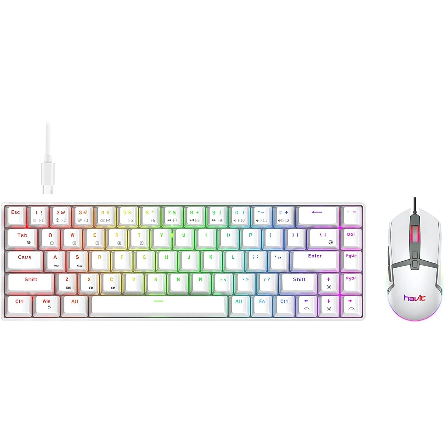 Gaming HAVIT KB498L Wireless Mechanical Keyboard & Programmable RGB Mouse Combo - 60% Keyboard With Bluetooth / Wired Modes 10 Gaming HAVIT KB498L Wireless Mechanical Keyboard & Programmable RGB Mouse Combo - 60% Keyboard With Bluetooth / Wired Modes