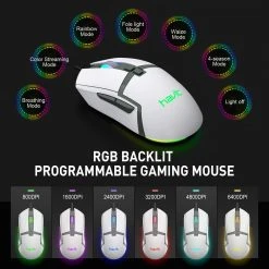 Gaming HAVIT KB498L Wireless Mechanical Keyboard & Programmable RGB Mouse Combo - 60% Keyboard With Bluetooth / Wired Modes 30 Gaming HAVIT KB498L Wireless Mechanical Keyboard & Programmable RGB Mouse Combo - 60% Keyboard With Bluetooth / Wired Modes