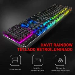 HAVIT KB511L RGB Mechanical Keyboard Mouse & Mouse Pad Combo 104 Keys With Detachable Wrist Rest 16 HAVIT KB511L RGB Mechanical Keyboard Mouse & Mouse Pad Combo 104 Keys With Detachable Wrist Rest