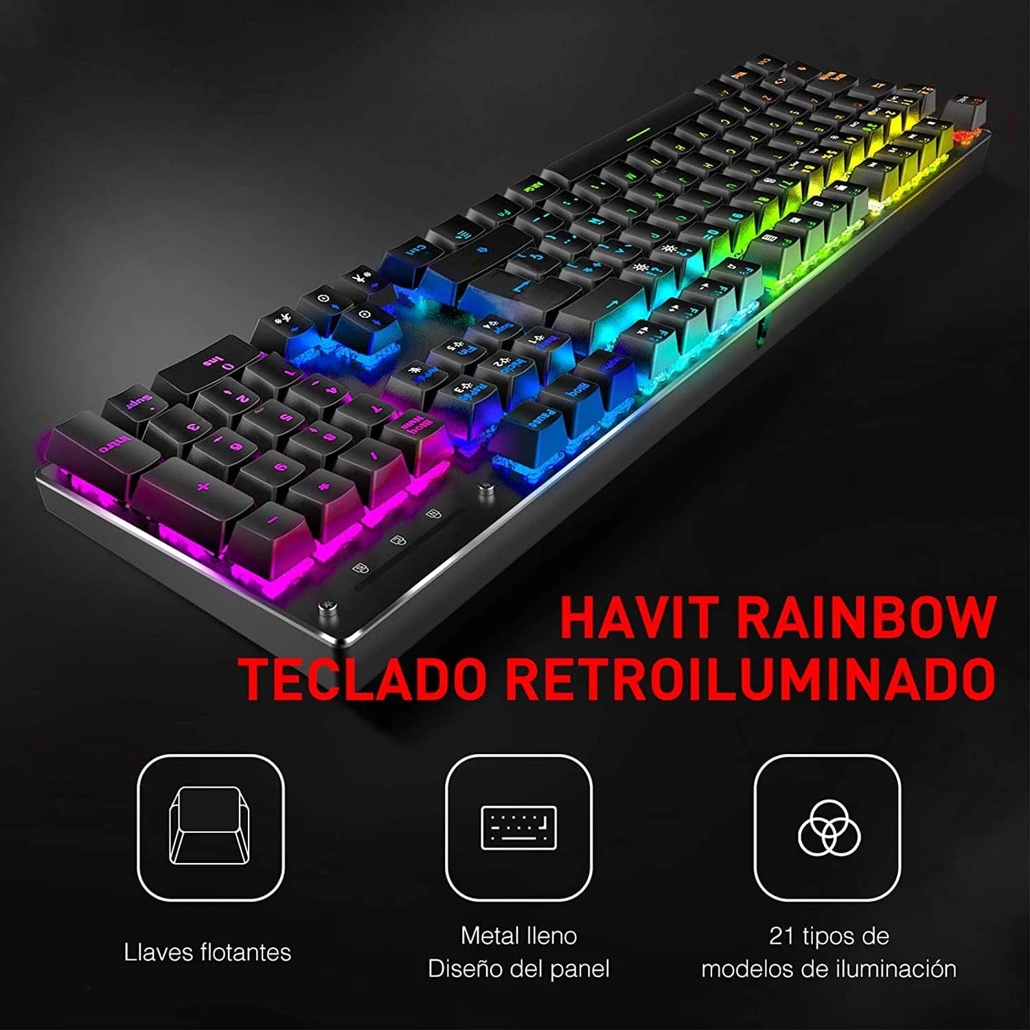 HAVIT KB511L RGB Mechanical Keyboard Mouse & Mouse Pad Combo 104 Keys With Detachable Wrist Rest 7 HAVIT KB511L RGB Mechanical Keyboard Mouse & Mouse Pad Combo 104 Keys With Detachable Wrist Rest