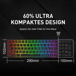 Gaming HAVIT KB611CM 60% Mechanical Keyboard & Programmable RGB Mouse Combo - 61 Keys Wired Type-C Backlit 14 Gaming HAVIT KB611CM 60% Mechanical Keyboard & Programmable RGB Mouse Combo - 61 Keys Wired Type-C Backlit