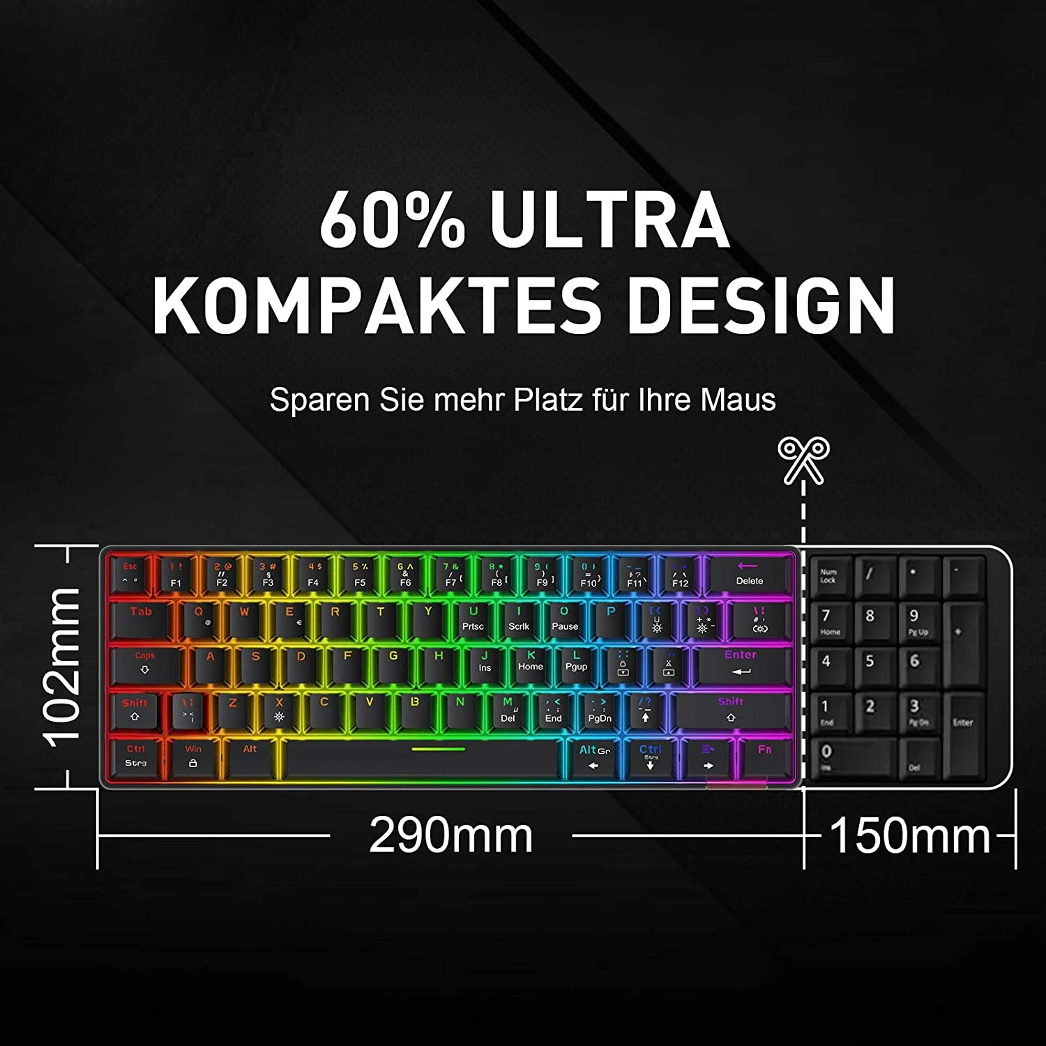 Gaming HAVIT KB611CM 60% Mechanical Keyboard & Programmable RGB Mouse Combo - 61 Keys Wired Type-C Backlit 3 Gaming HAVIT KB611CM 60% Mechanical Keyboard & Programmable RGB Mouse Combo - 61 Keys Wired Type-C Backlit