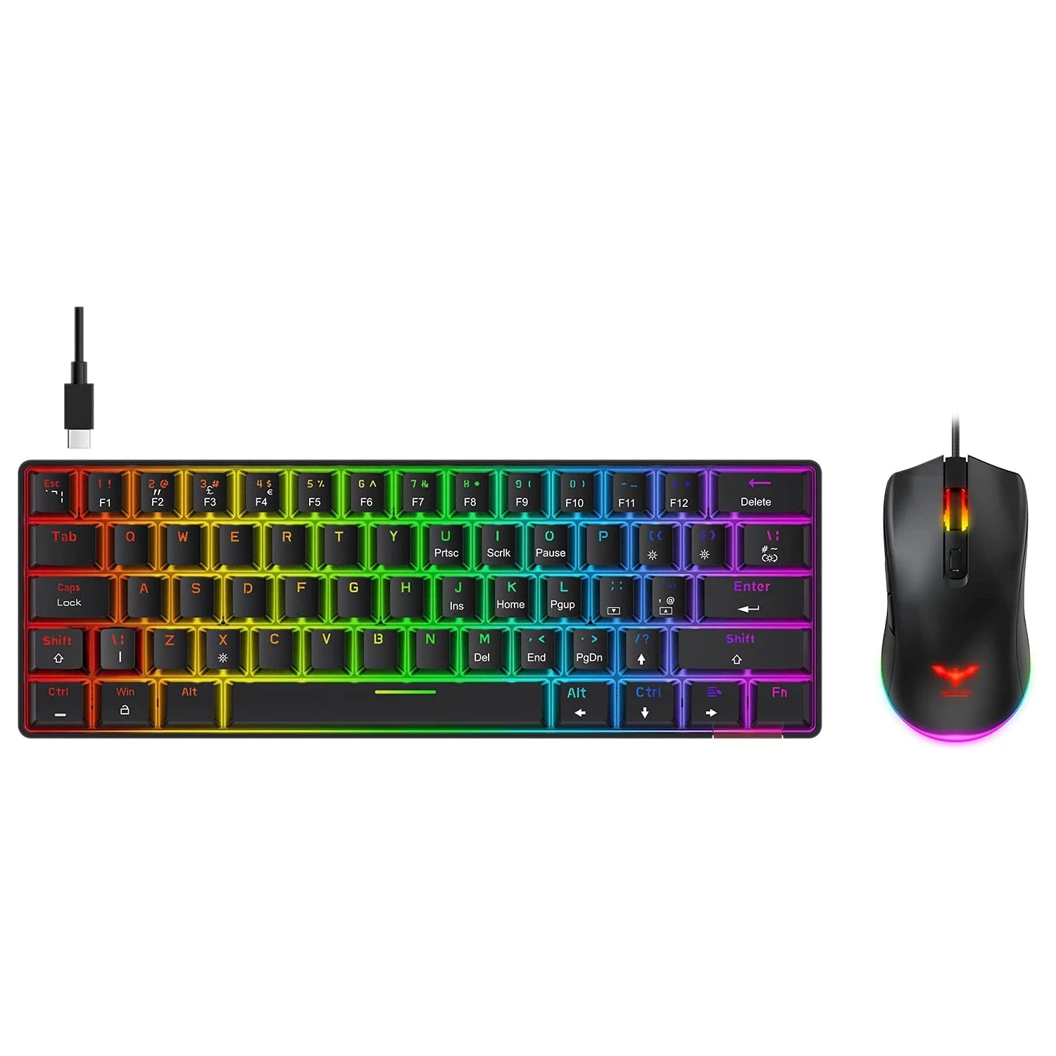 Gaming HAVIT KB611CM 60% Mechanical Keyboard & Programmable RGB Mouse Combo - 61 Keys Wired Type-C Backlit 11 Gaming HAVIT KB611CM 60% Mechanical Keyboard & Programmable RGB Mouse Combo - 61 Keys Wired Type-C Backlit