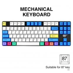 Gaming HAVIT KC25 PBT Keycaps 104 Keys With Puller For Cherry MX Mechanical Keyboard (White & Blue &Yellow) 15 Gaming HAVIT KC25 PBT Keycaps 104 Keys With Puller For Cherry MX Mechanical Keyboard (White & Blue &Yellow)