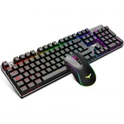 HAVIT Mechanical Gaming Keyboard And Mouse Combo 104 Keys With Rainbow Backlit