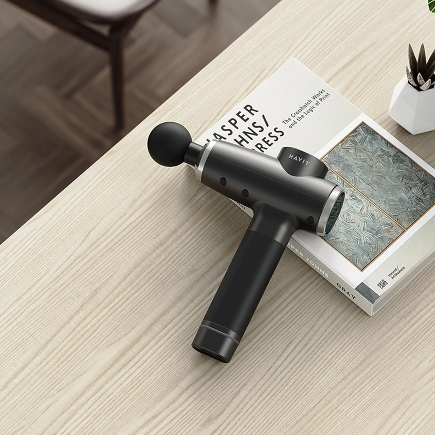 HAVIT MG1505 Muscle Massage Gun With 6 Massage Heads, 20 Speed Level, Deep Tissue High Frequency Therapy Mobile 7 HAVIT MG1505 Muscle Massage Gun With 6 Massage Heads, 20 Speed Level, Deep Tissue High Frequency Therapy Mobile