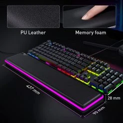 HAVIT MP906 RGB Keyboard Wrist Rest, Memory Foam Material, For Computer Laptop Office, PC Gaming 9 HAVIT MP906 RGB Keyboard Wrist Rest, Memory Foam Material, For Computer Laptop Office, PC Gaming