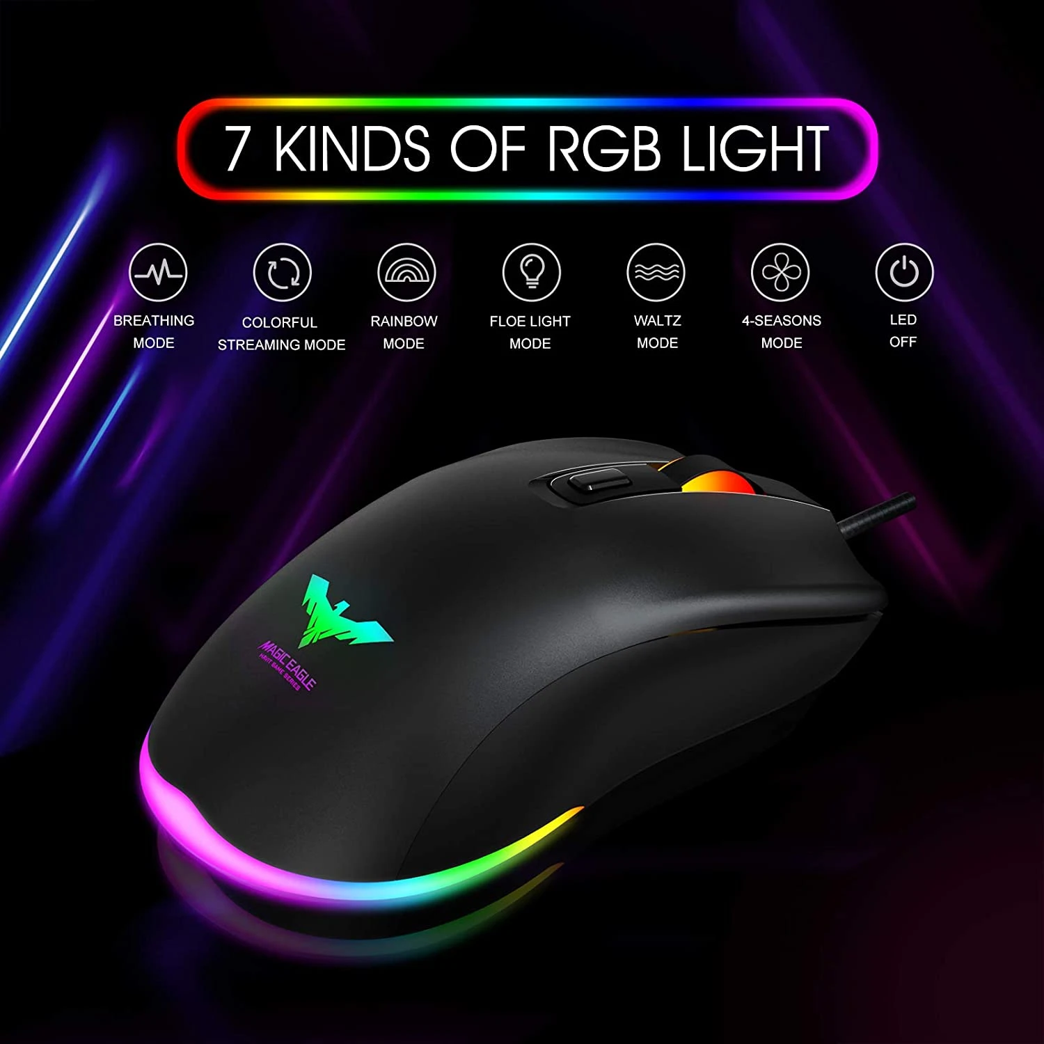 HAVIT MS732 RGB Gaming Mouse With 6400 DPI, 7 Color Backlights, 6 Buttons (2020 Version) 2 HAVIT MS732 RGB Gaming Mouse With 6400 DPI, 7 Color Backlights, 6 Buttons (2020 Version)