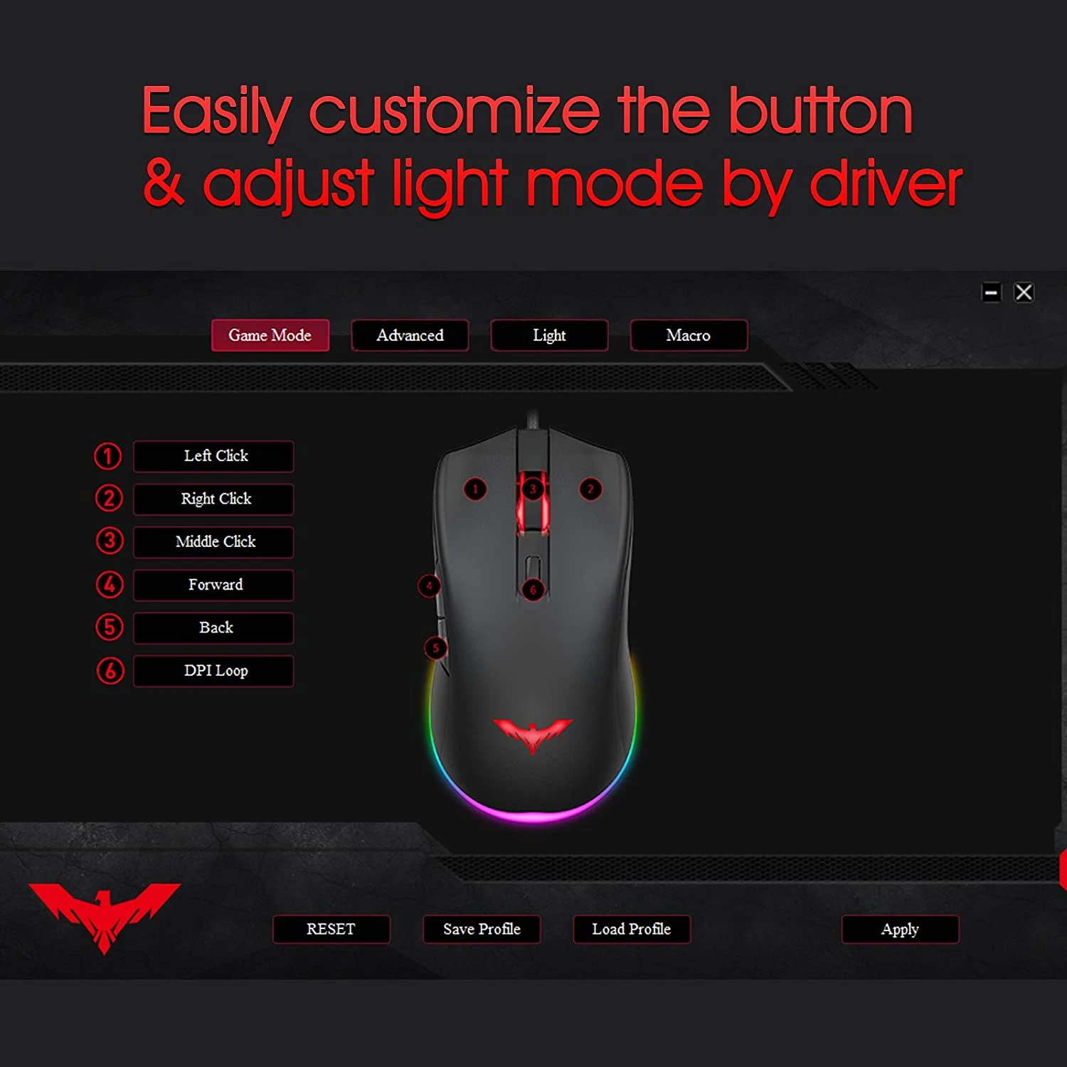 HAVIT MS732 RGB Gaming Mouse With 6400 DPI, 7 Color Backlights, 6 Buttons (2020 Version) 5 HAVIT MS732 RGB Gaming Mouse With 6400 DPI, 7 Color Backlights, 6 Buttons (2020 Version)