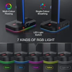 HAVIT TH650A RGB Gaming Headset & Dual Hanger Headphone Stand Set With Phone Holder & 2 USB Ports 17 HAVIT TH650A RGB Gaming Headset & Dual Hanger Headphone Stand Set With Phone Holder & 2 USB Ports