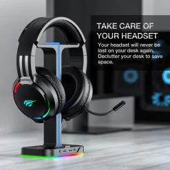 HAVIT TH650A RGB Gaming Headset & Dual Hanger Headphone Stand Set With Phone Holder & 2 USB Ports 18 HAVIT TH650A RGB Gaming Headset & Dual Hanger Headphone Stand Set With Phone Holder & 2 USB Ports