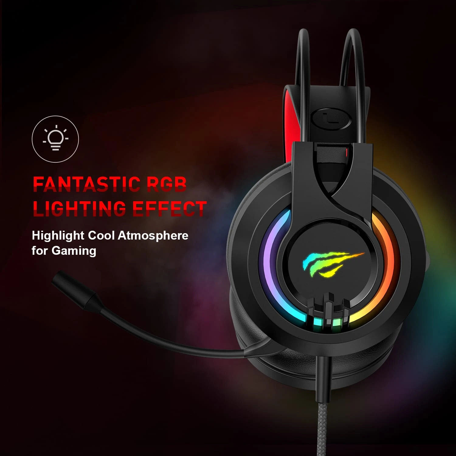 HAVIT H2020D RGB Gaming Headset With Stereo Surround Sound & Volume Control 4 HAVIT H2020D RGB Gaming Headset With Stereo Surround Sound & Volume Control
