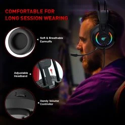 HAVIT H2020D RGB Gaming Headset With Stereo Surround Sound & Volume Control 11 HAVIT H2020D RGB Gaming Headset With Stereo Surround Sound & Volume Control