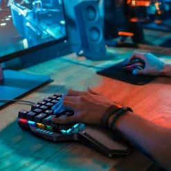 HAVIT RK-B20 One Hand RGB Gaming Keyboard & Programmable Mouse Combo - 36 Keys USB Keypad With Wrist Rest