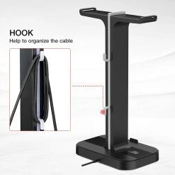 HAVIT TH650 RGB Headset Stand With Dual Hanger & 2 USB Ports Gaming 20 HAVIT TH650 RGB Headset Stand With Dual Hanger & 2 USB Ports Gaming
