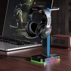 HAVIT TH650 RGB Headset Stand With Dual Hanger & 2 USB Ports Gaming 25 HAVIT TH650 RGB Headset Stand With Dual Hanger & 2 USB Ports Gaming