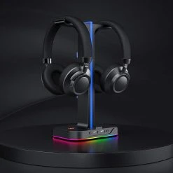 HAVIT TH650 RGB Headset Stand With Dual Hanger & 2 USB Ports Gaming 26 HAVIT TH650 RGB Headset Stand With Dual Hanger & 2 USB Ports Gaming