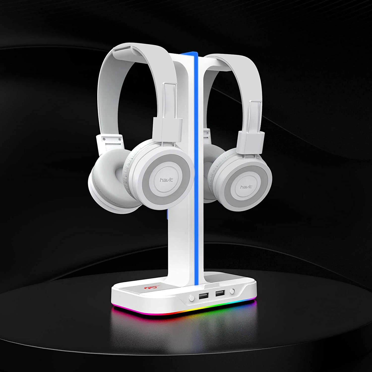 HAVIT TH650 RGB Headset Stand With Dual Hanger & 2 USB Ports Gaming 11 HAVIT TH650 RGB Headset Stand With Dual Hanger & 2 USB Ports Gaming