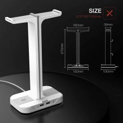 HAVIT TH650 RGB Headset Stand With Dual Hanger & 2 USB Ports Gaming 35 HAVIT TH650 RGB Headset Stand With Dual Hanger & 2 USB Ports Gaming