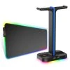 HAVIT TH680 RGB Gaming Mouse Pad And Dual Hanger Headset Stand Combo